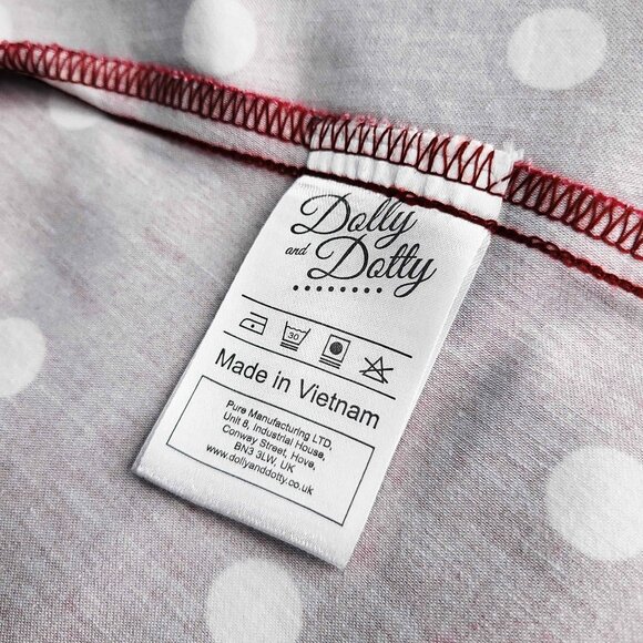 DOLLY & DOTTY “Annie” 50's Polka Dot Dress ~ Burgundy/White. Size US 18 NWOT - Picture 13 of 14